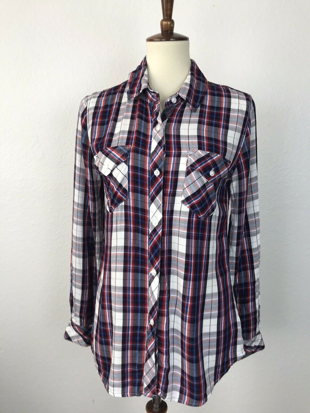 Rails Multicolor Plaid Button Down Top